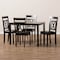 Baxton Studio Rosie Modern Dark Brown Faux Leather Upholstered 5-Piece Dining Set 142-8032-8026 - alternate 5